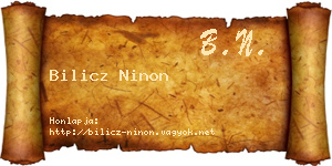 Bilicz Ninon névjegykártya